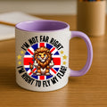 Funny British Lion Mug Novelty Union Jack Coffee Cup Patriotic Gift for Friends