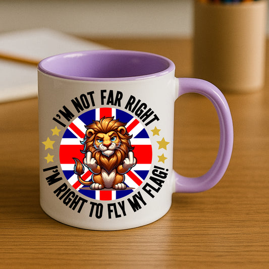 Funny British Lion Mug Novelty Union Jack Coffee Cup Patriotic Gift for Friends