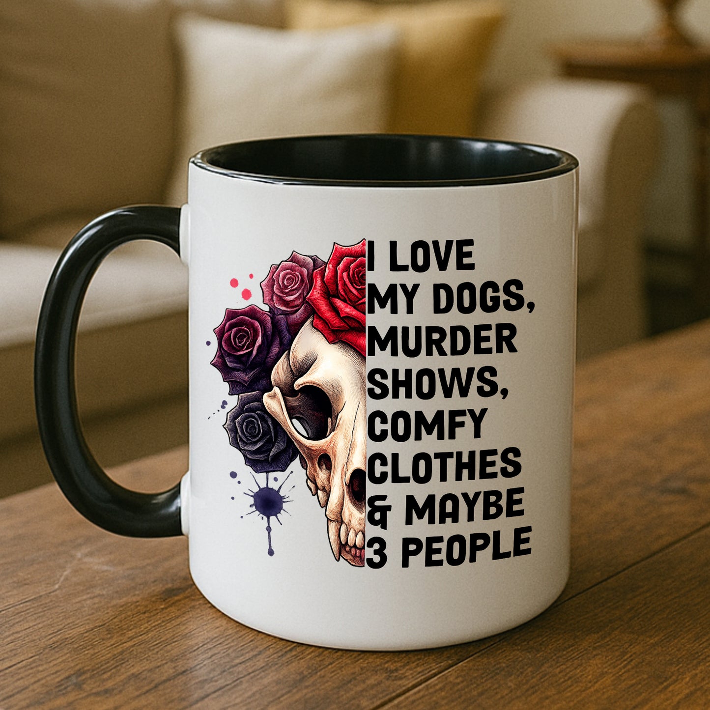Funny Dog Mug | Murder Show Coffee Cup | Novelty Gift for Dog Lovers