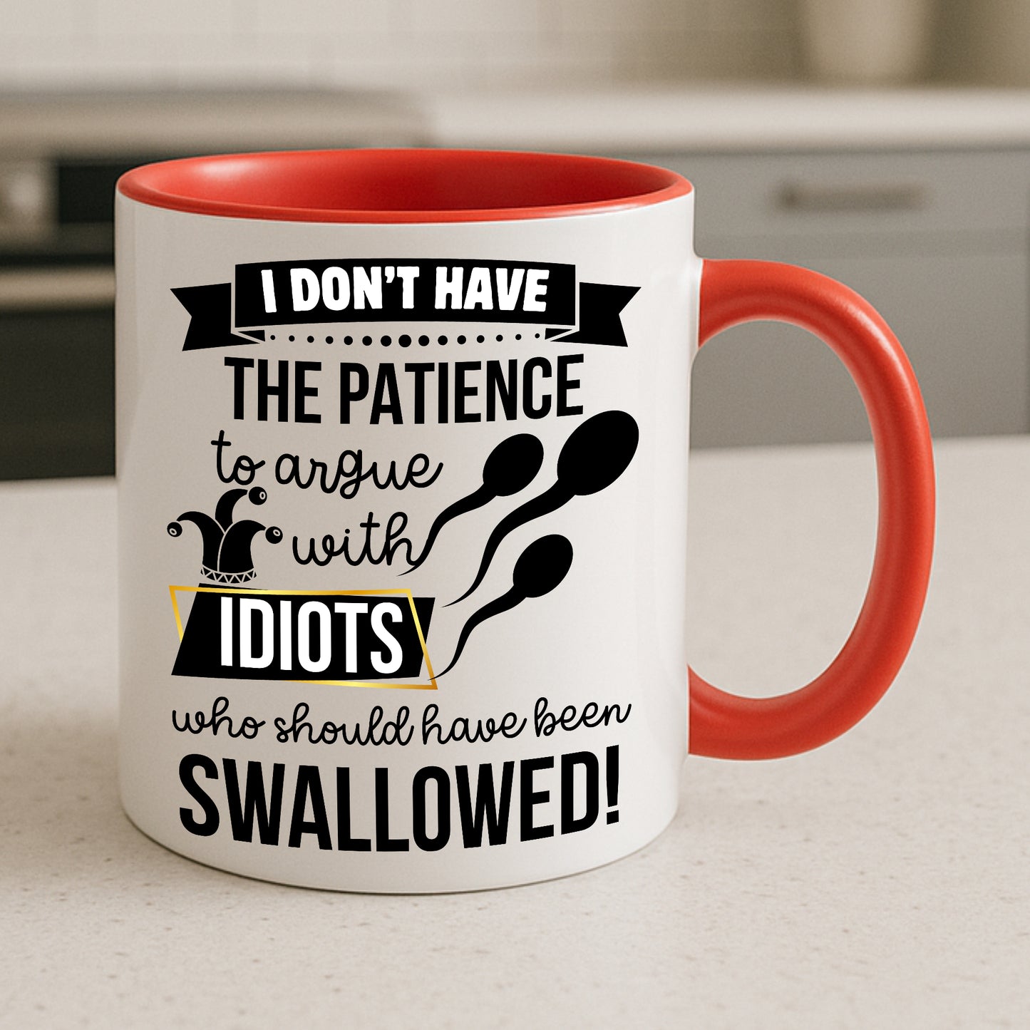Idiots Who Should Have Been Swallowed Mug | Funny Rude Gift | Sarcastic Coffee Cup