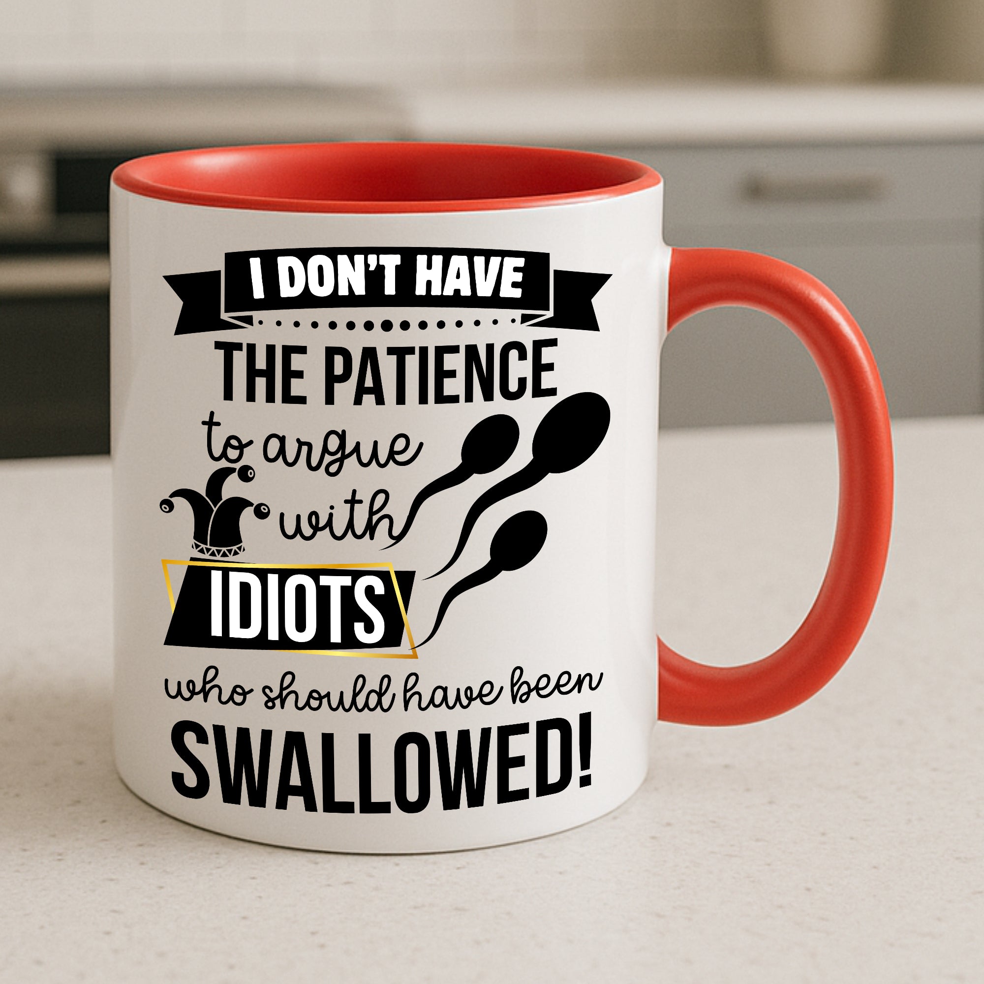 Idiots Who Should Have Been Swallowed Mug | Funny Rude Gift | Sarcastic Coffee Cup