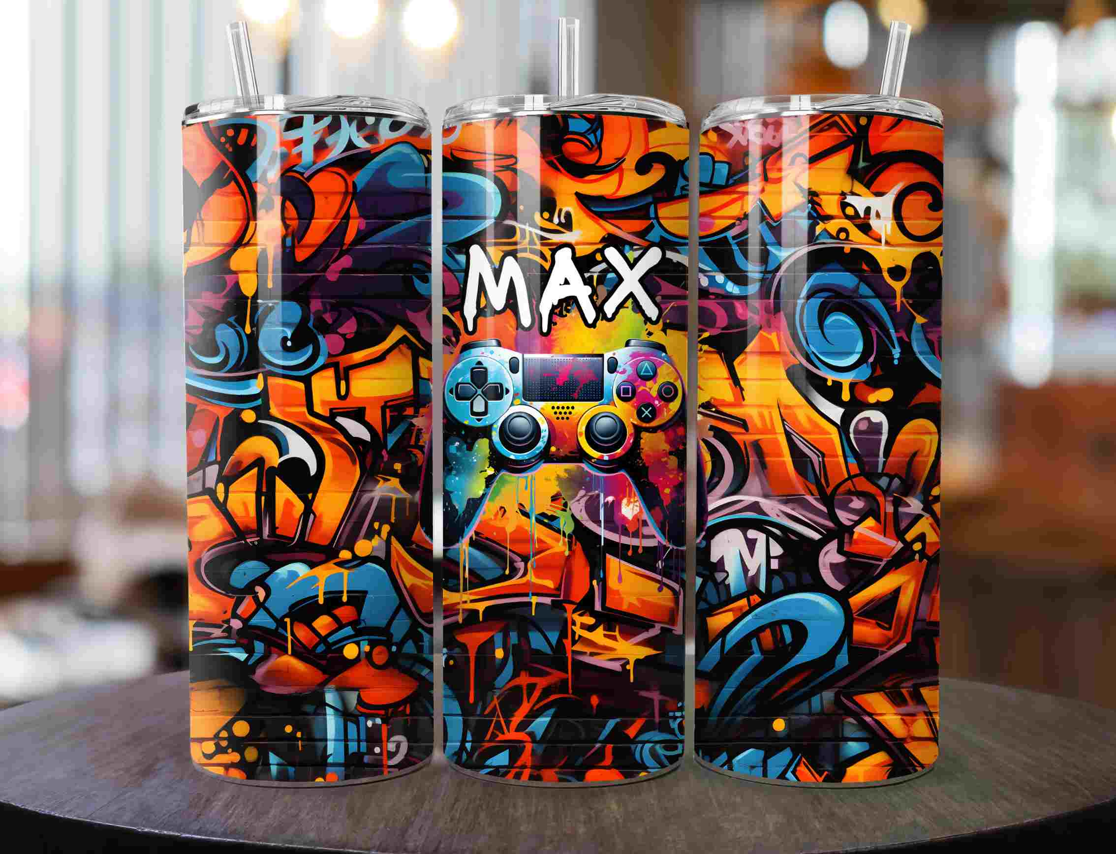 Gamer graffiti personalised 20oz tumbler