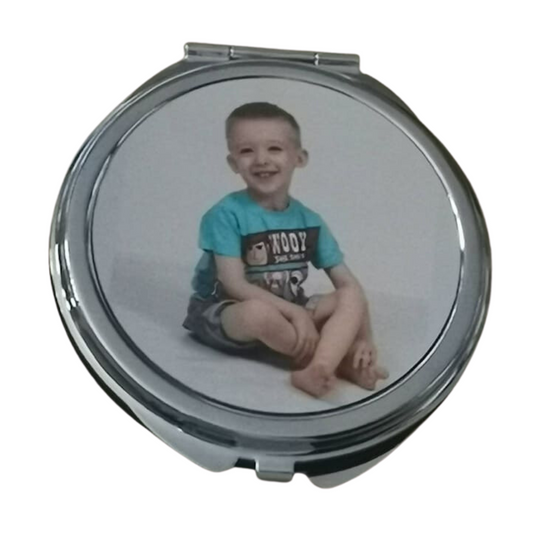 Personalised Photo Compact Mirror - Custom Printed, Luxury Pocket Mirror for Touch-Ups, Unique Gift Idea for birthdays and Christmas