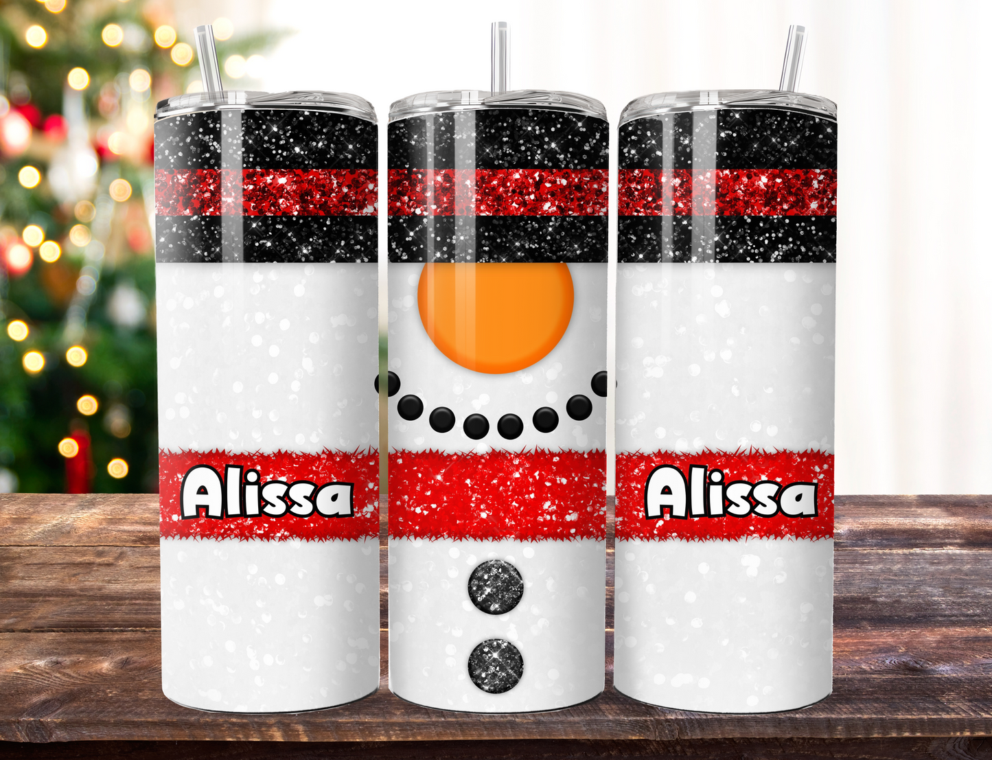 Christmas snowman 20 oz tumbler with any name
