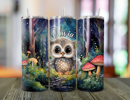 Personalised Stainless Steel Tumbler with Owl Design | Perfect Gift for Any Occasion