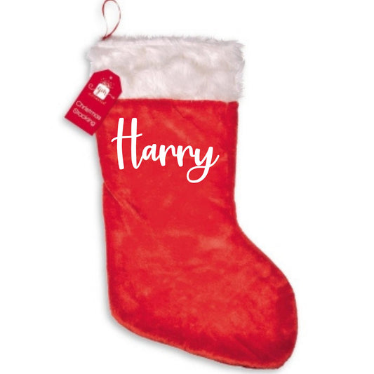 Traditional Large Red Personalised Children's Christmas Stocking with FREE Mug