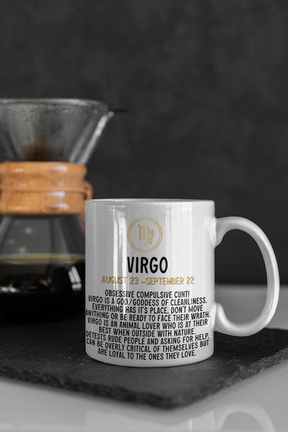 Virgo star sign, Virgo mug, Virgo gift ideas, Virgo Coffee Mug, Horoscope Gift Ideas, star sign mug, swear coffee mug, profanity mug