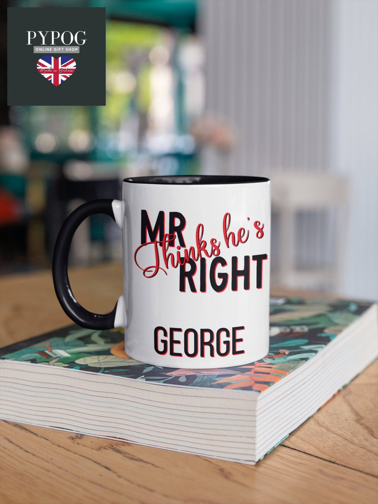 Personalised anniversary mugs Mr and Mrs Right