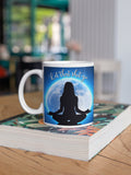 Let that shit go meditating yoga pose funny sweary mug
