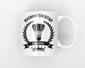Badminton theme gift personalised coffee mug