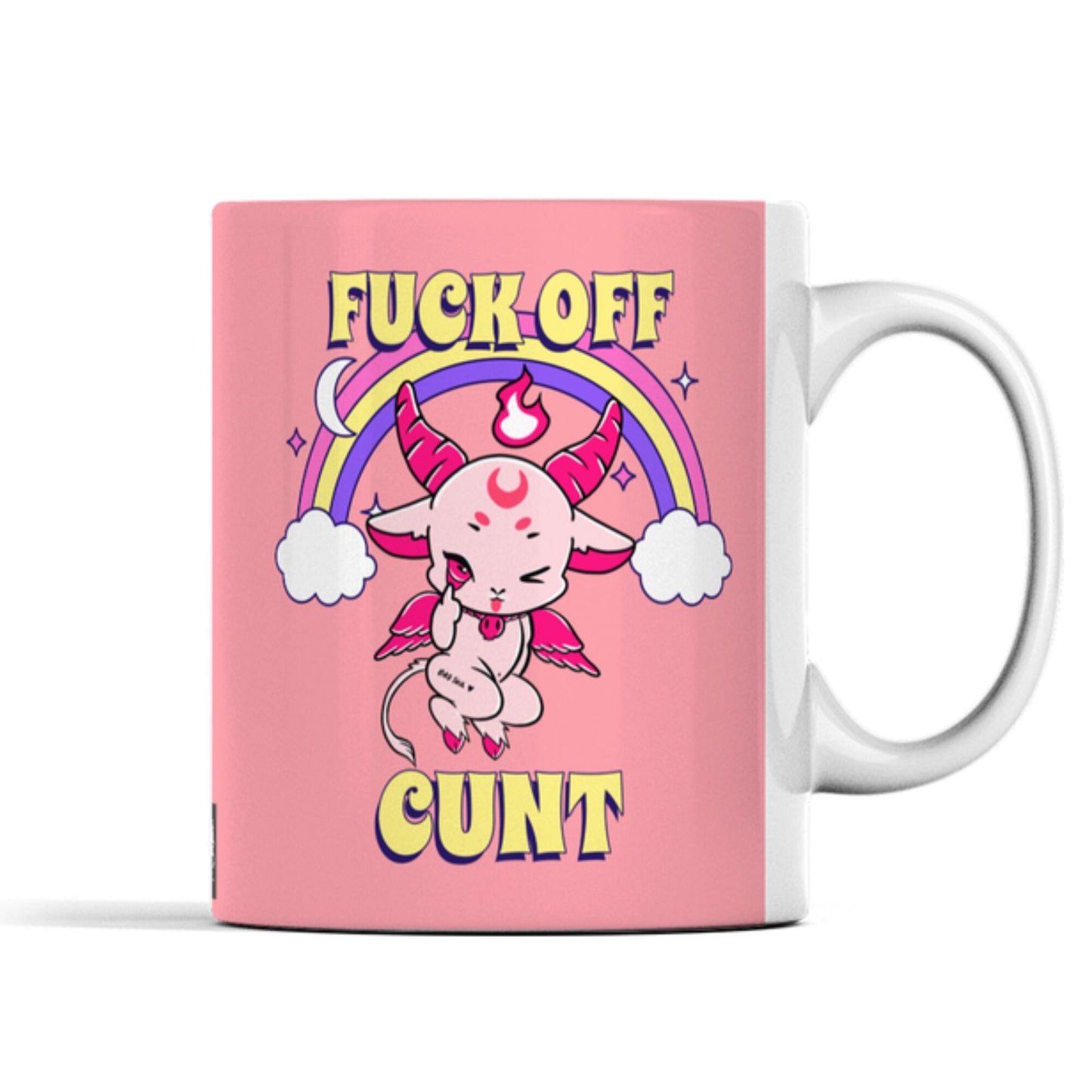 Baphomet rude sweary profanity fuck off cunt coffee mug