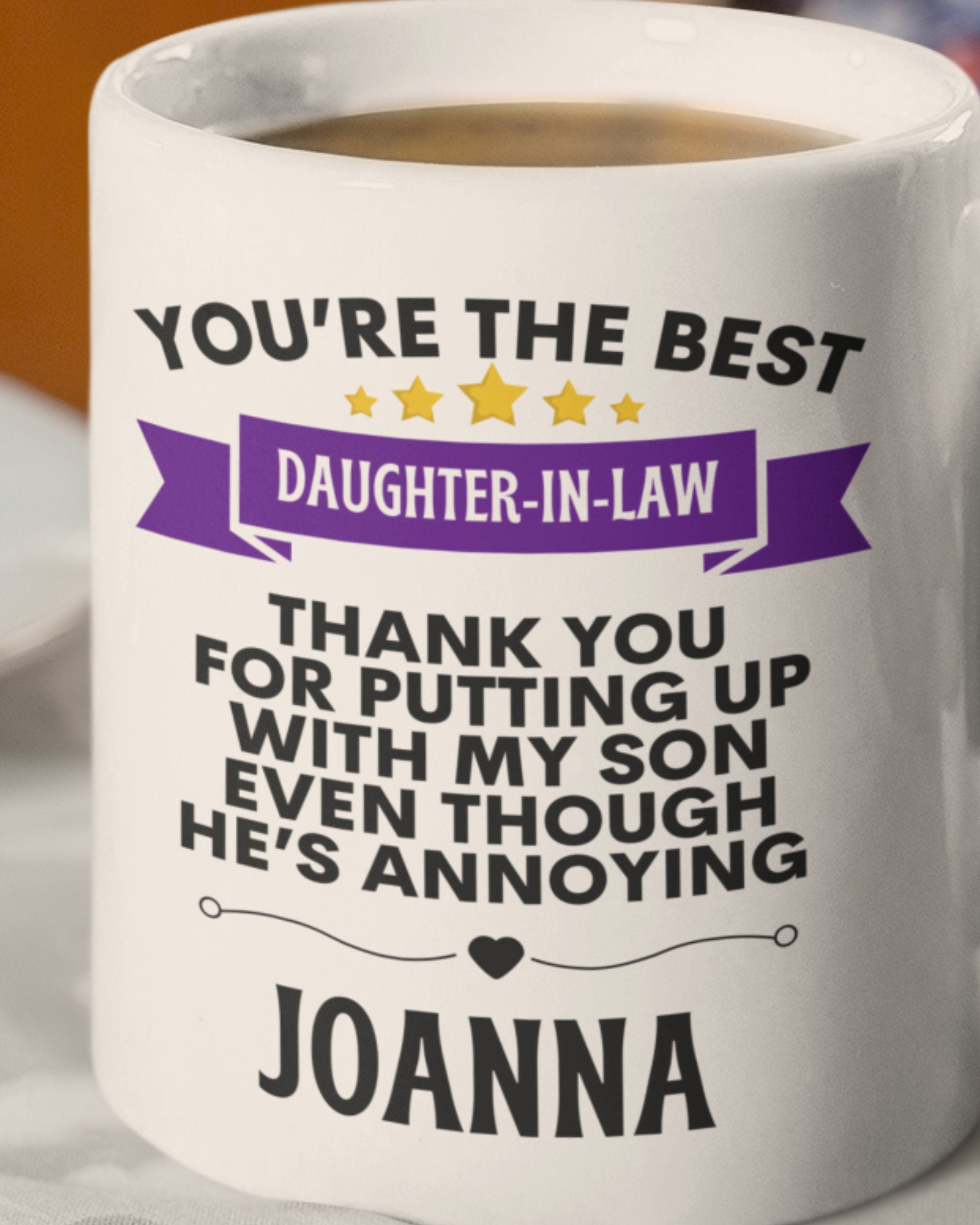 Daughter-in-law personalised mug for any occasion