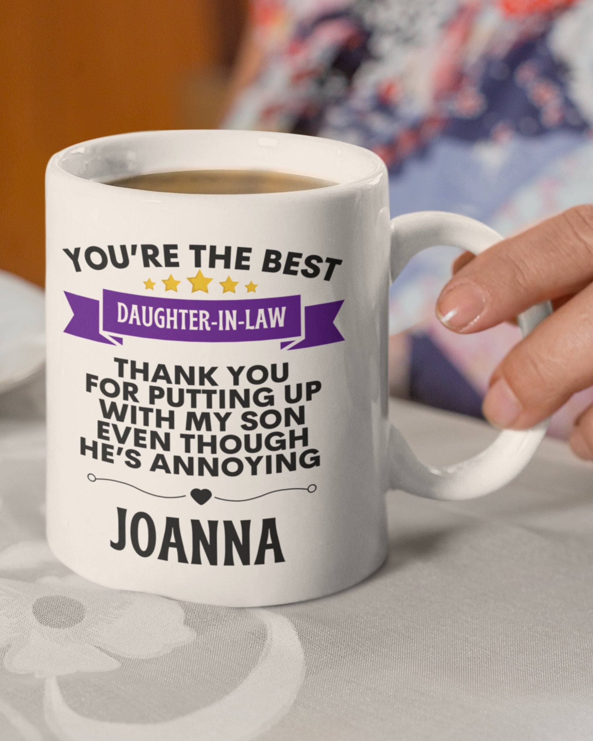 Daughter-in-law personalised mug for any occasion