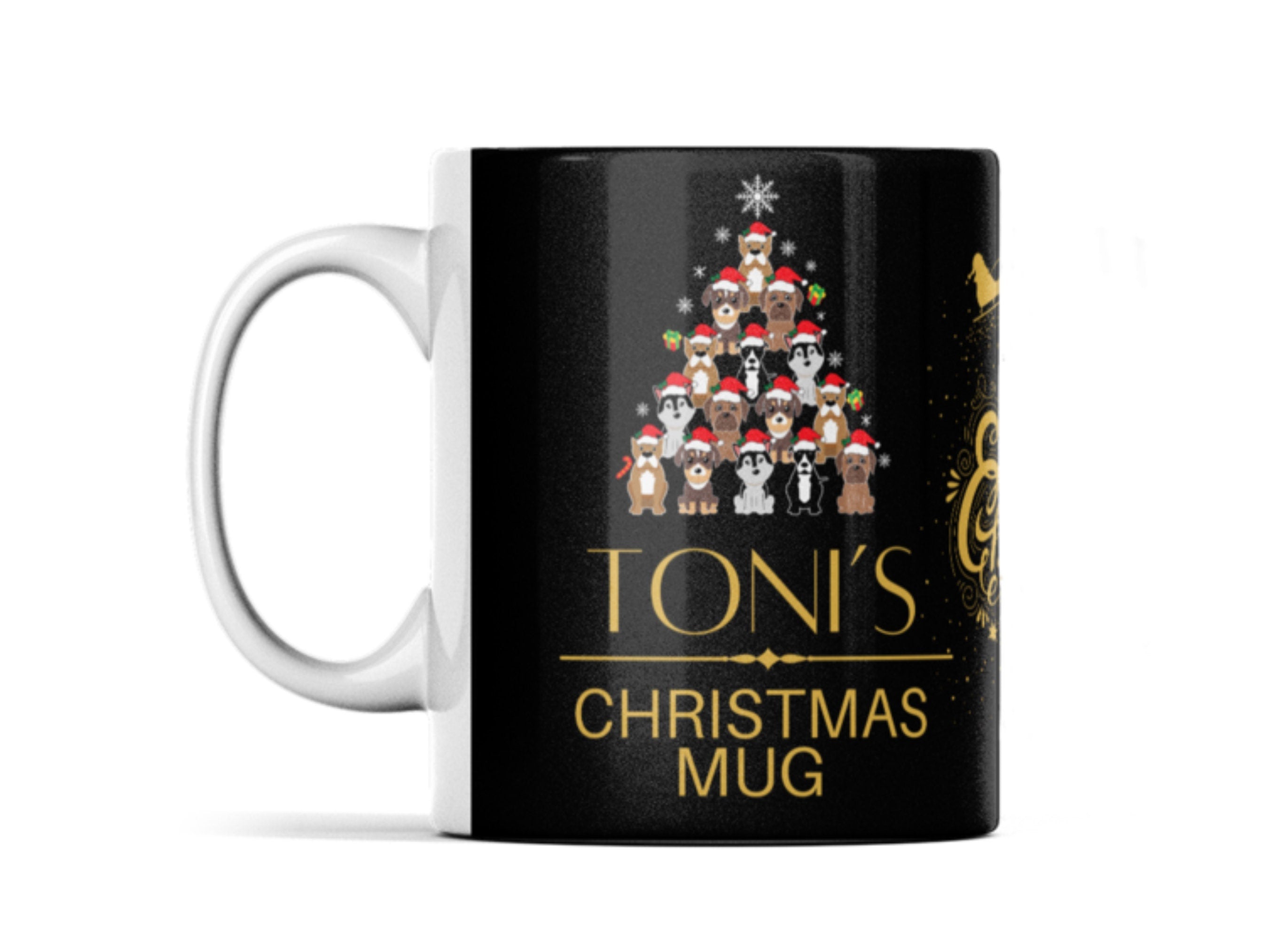 Dog Christmas mug any name