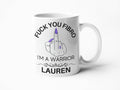 Fuck you fibro middle finger sweary rude mug for her