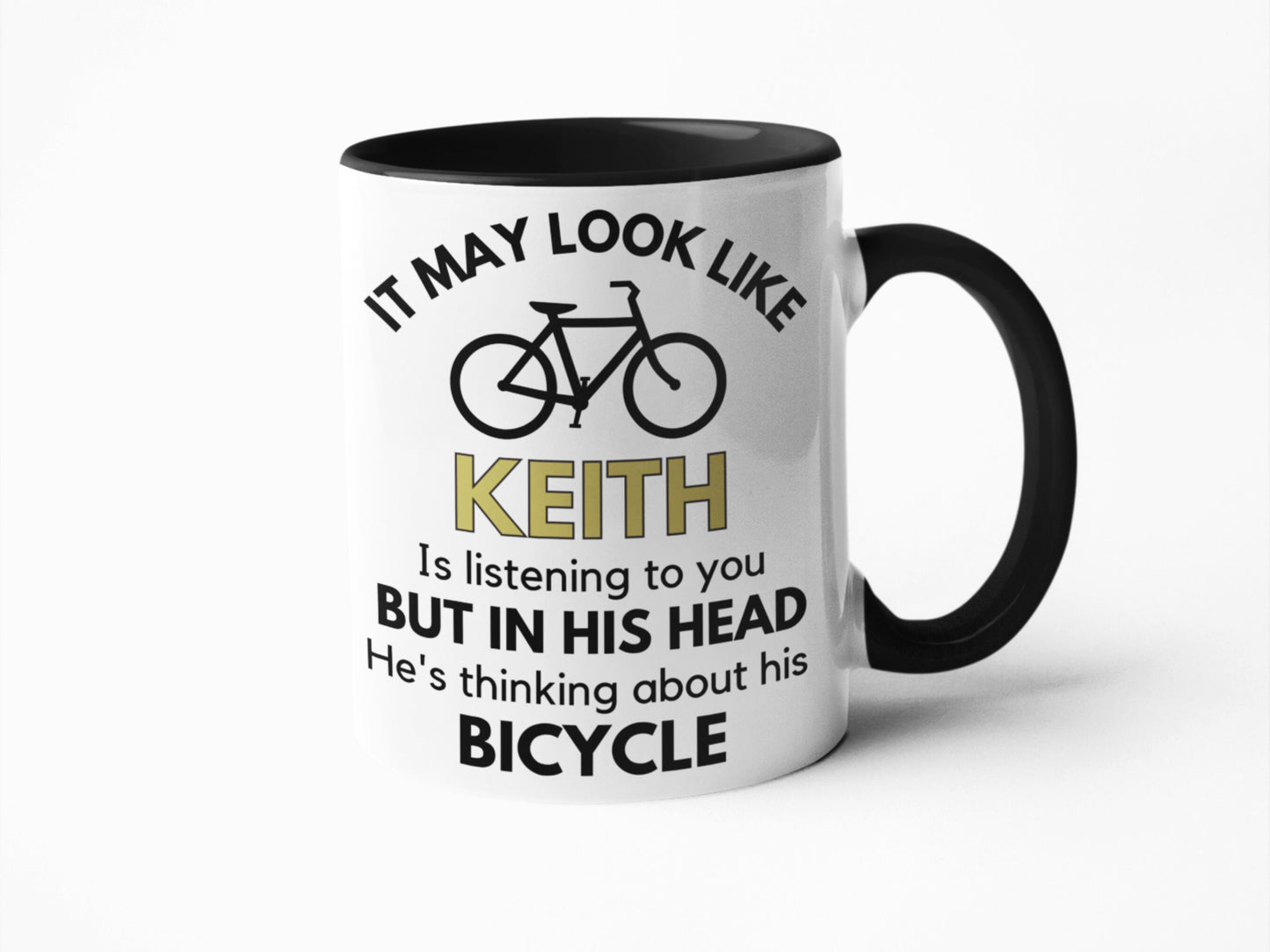 Bicycle obsessed personalised coffee mug gift for biker rider