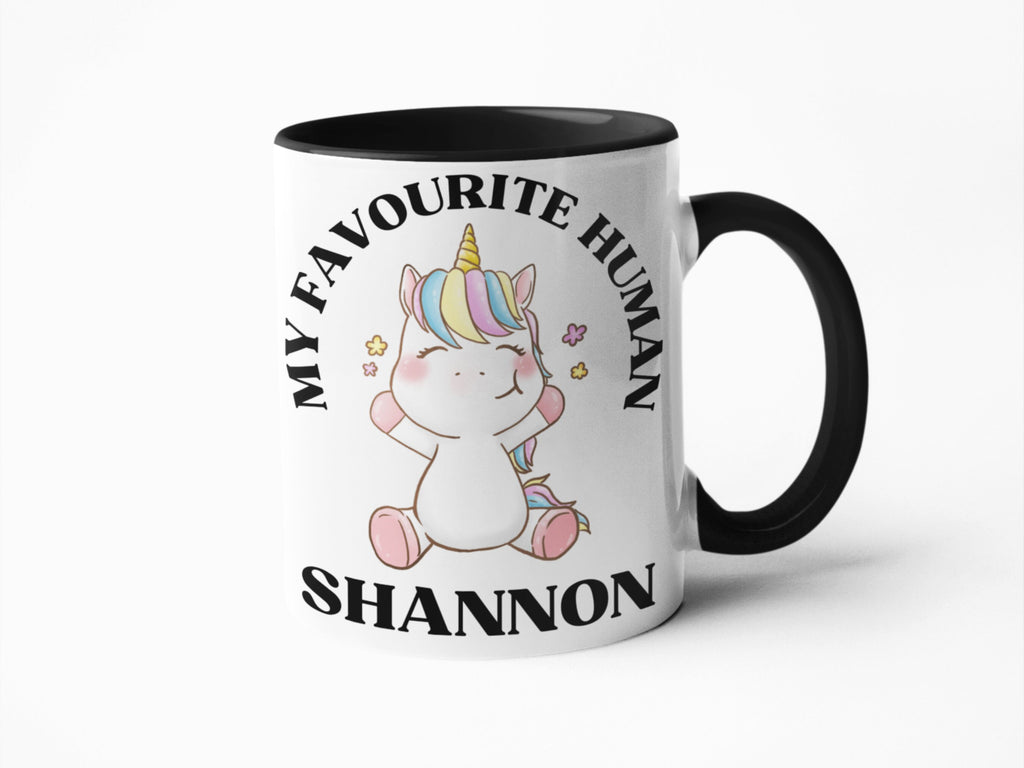 My favourite human personalised mug for her unicorn birthday gift