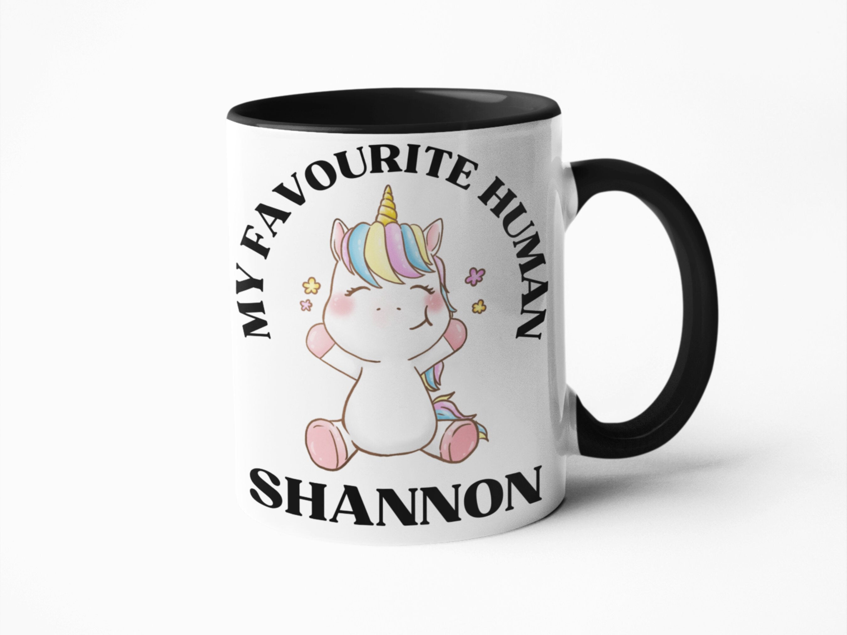 My favourite human personalised mug for her unicorn birthday gift