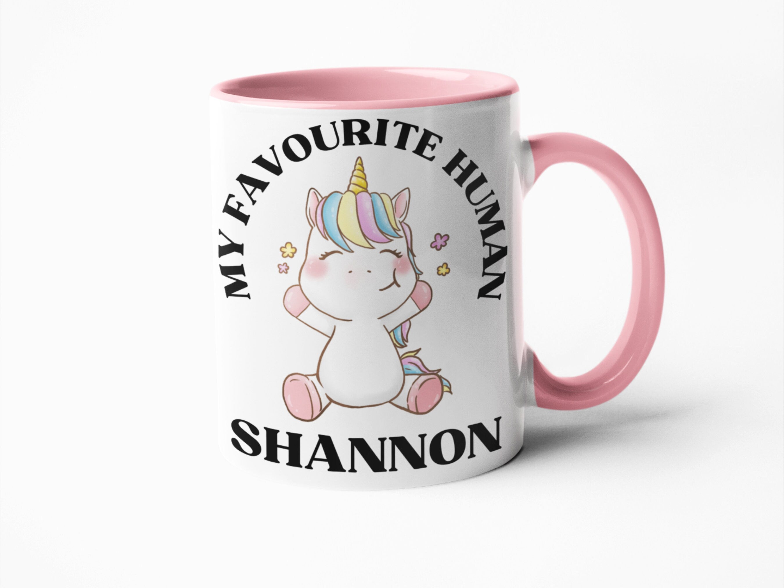 My favourite human personalised mug for her unicorn birthday gift