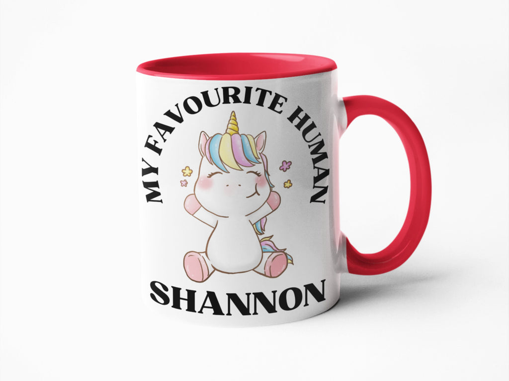 My favourite human personalised mug for her unicorn birthday gift
