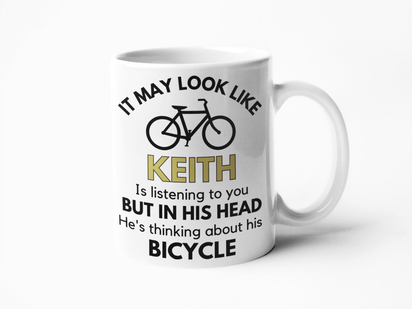 Bicycle obsessed personalised coffee mug gift for biker rider