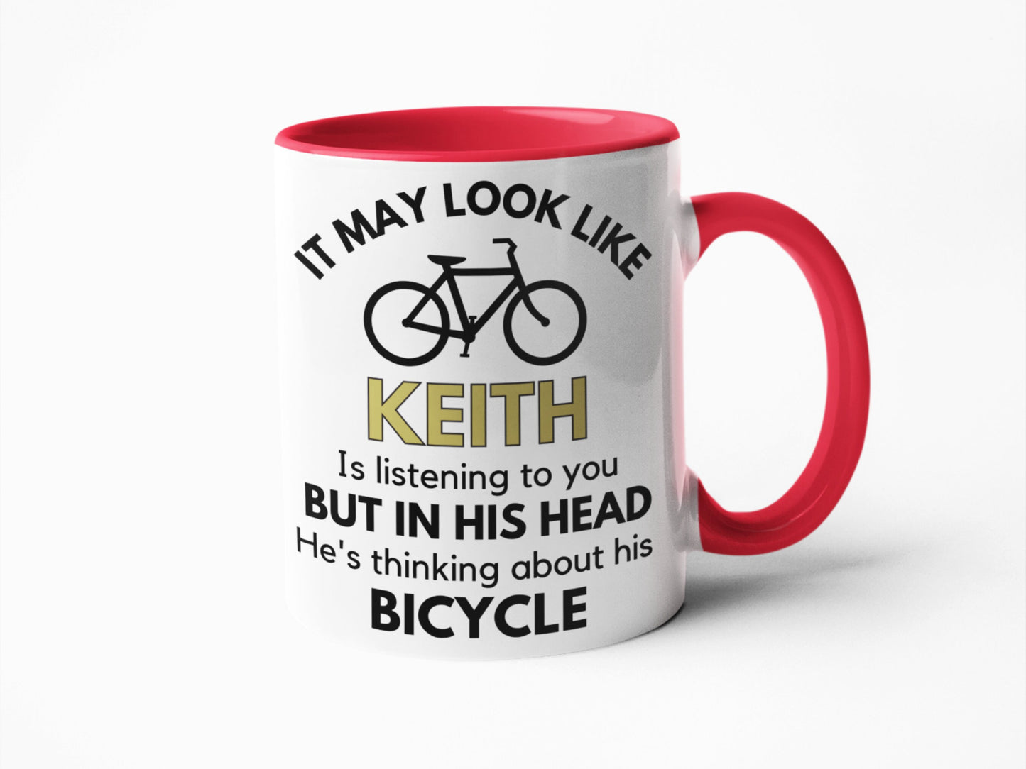Bicycle obsessed personalised coffee mug gift for biker rider