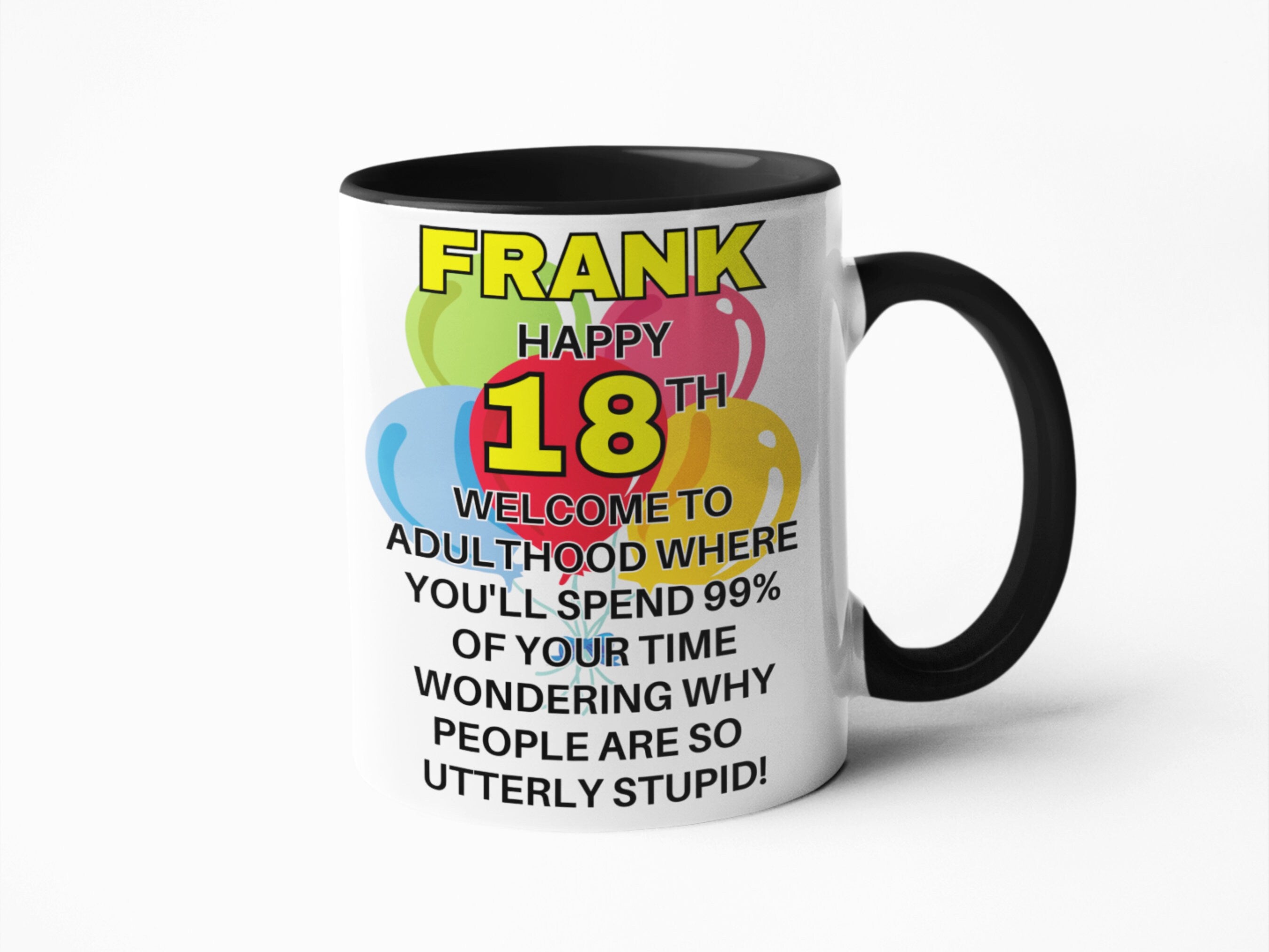 Welcome to adulthood 18th birthday mug for milestone birthday
